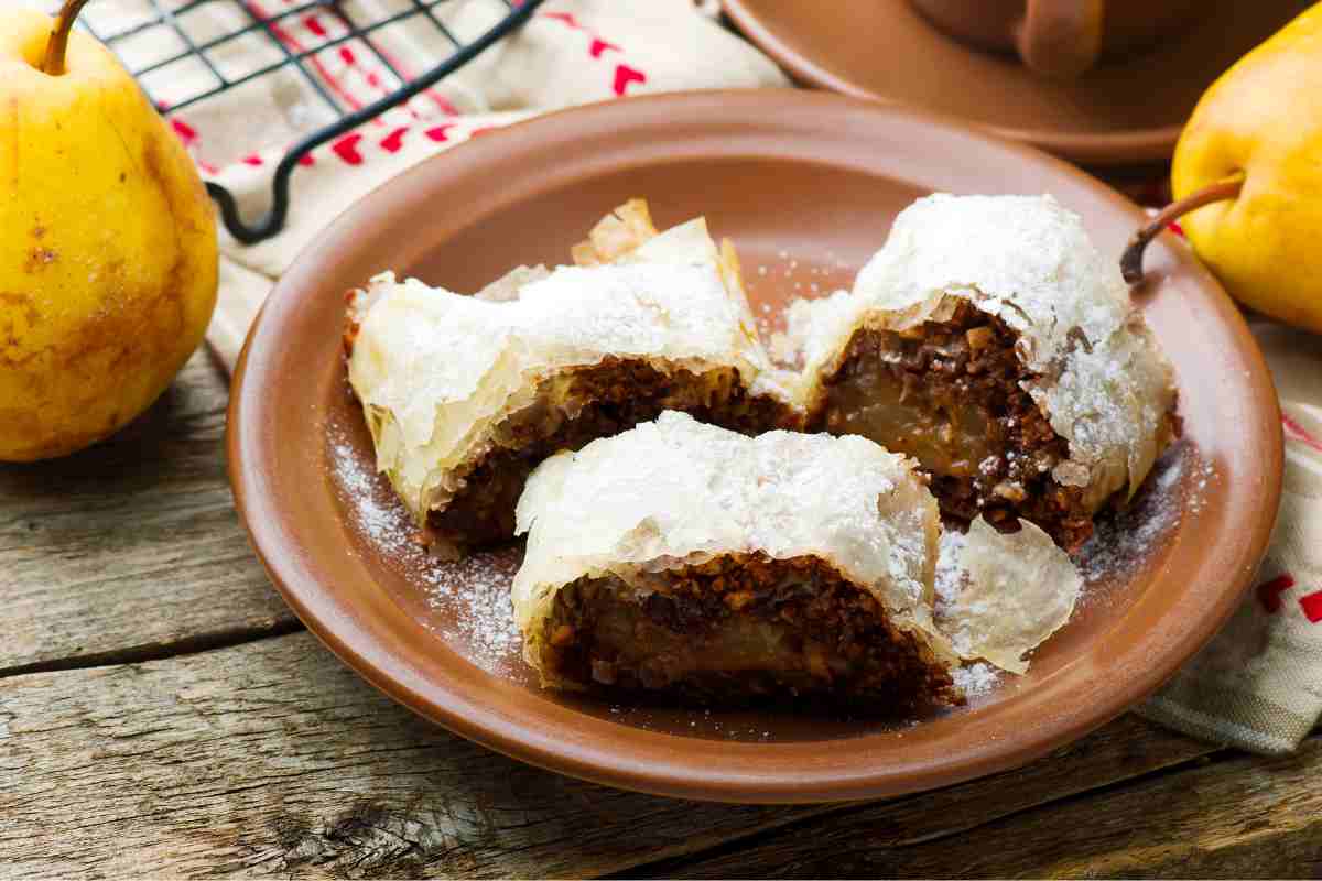 Strudel pere e cioccolato facile